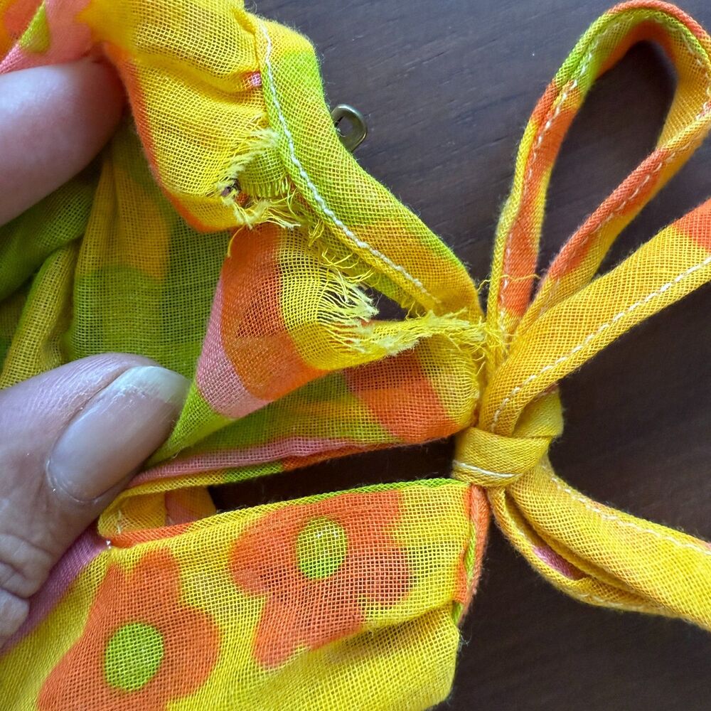 Young Edwardian 1960s Vintage Mod Floral Mini Dress Long Sleeve Tulip Print - Picture 11 of 12